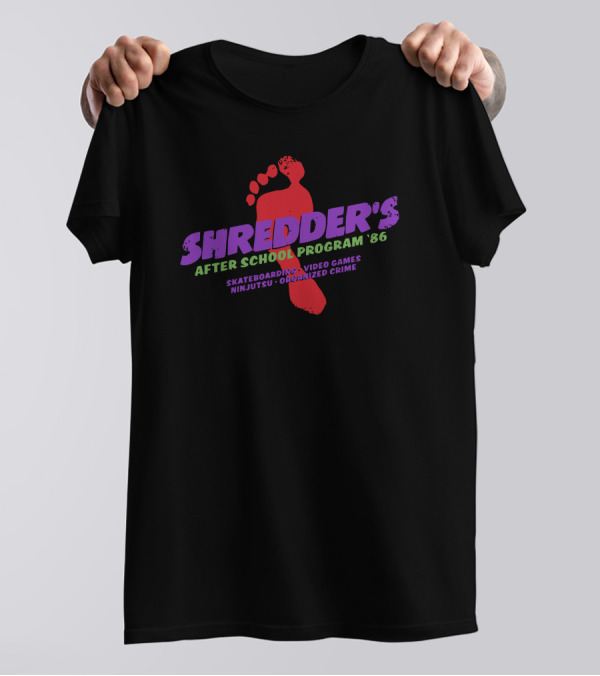 SHREDDER'S After School Program '86 Skateboarding Video Games Ninjutsu Organized Crime T-Shirt