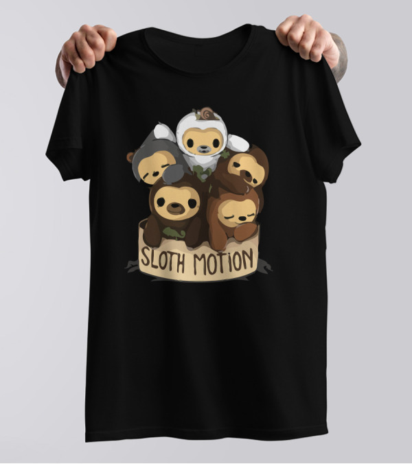 Sloth Motion Cuddly Cartoon Group Hug T-Shirt