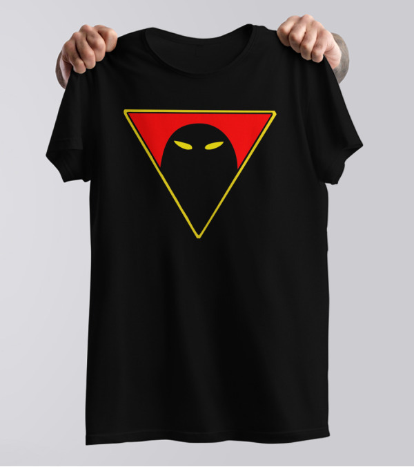 Space Ghost Masked Emblem In Red And Yellow Triangle T-Shirt