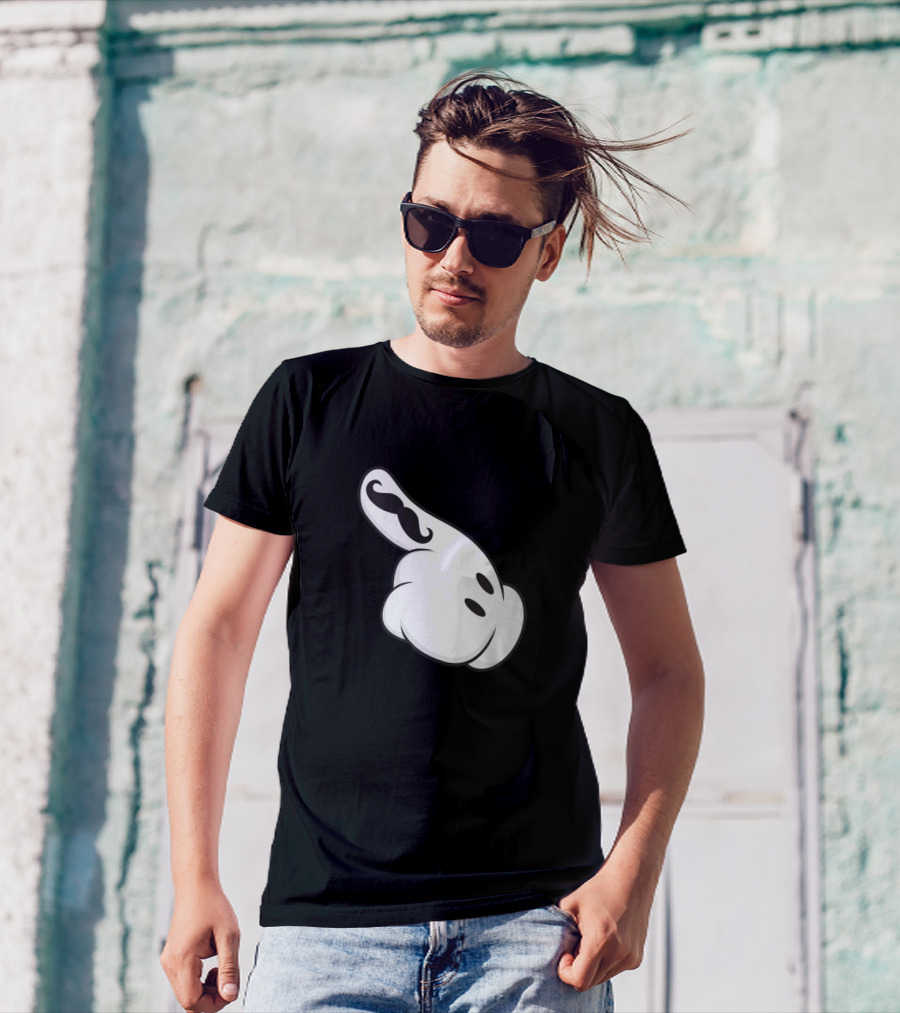 Toon White Glove Pointing Hand With Stylized Mustache T-Shirt