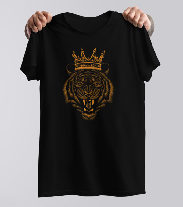 Wild King Fierce Tiger With Crown T-Shirt