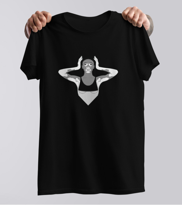 Winnie Harlow Black And White Portrait With Unique T-Shirt