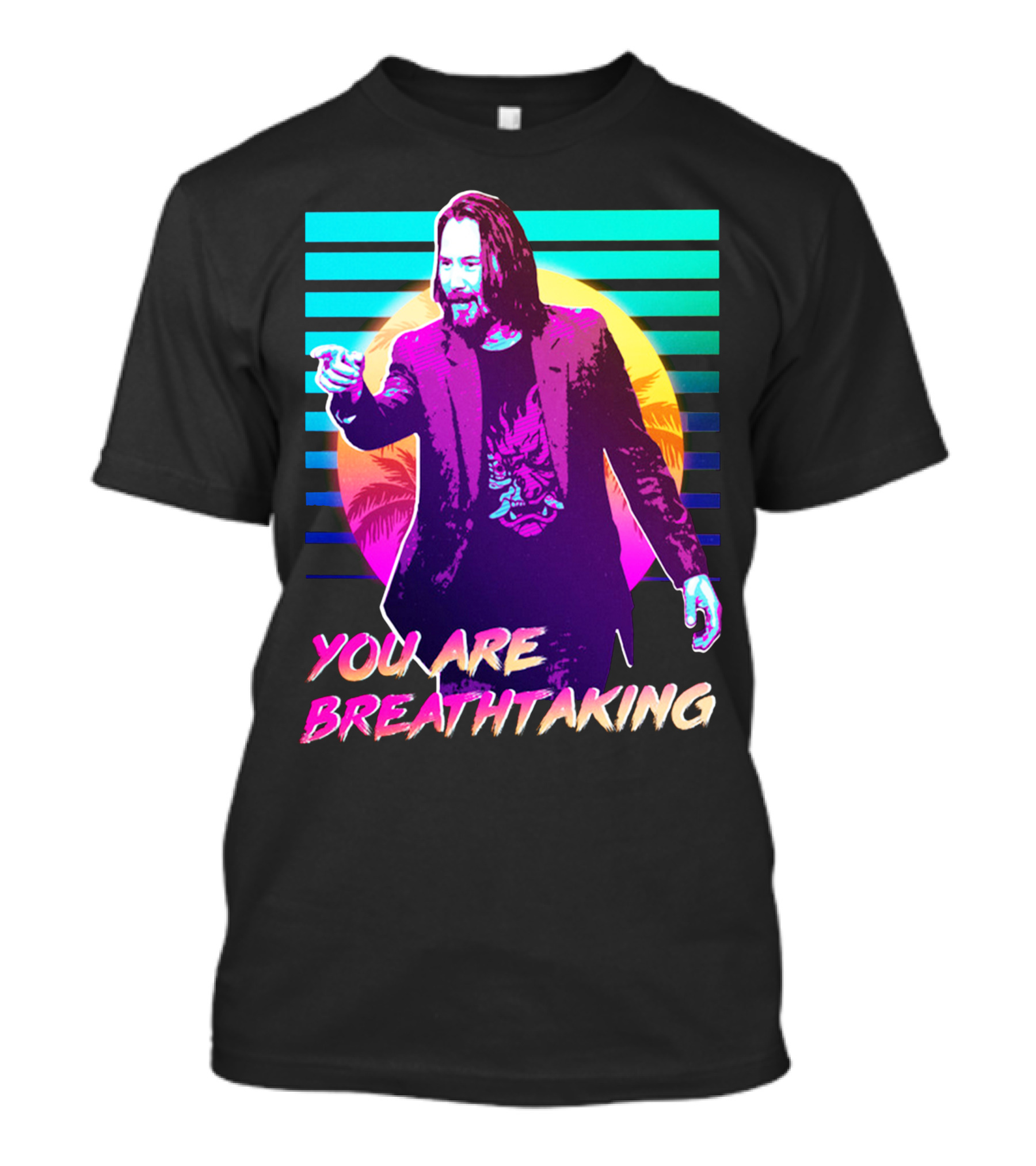 You Are Breathtaking Keanu Reeves Neon Retro Vaporwave T-Shirt