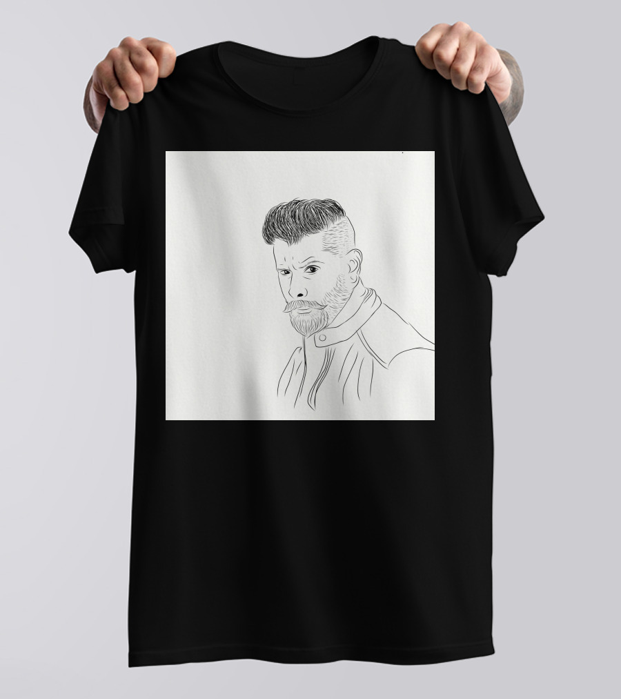 Chiyan Vikram Sketch Drawing Line T-Shirt