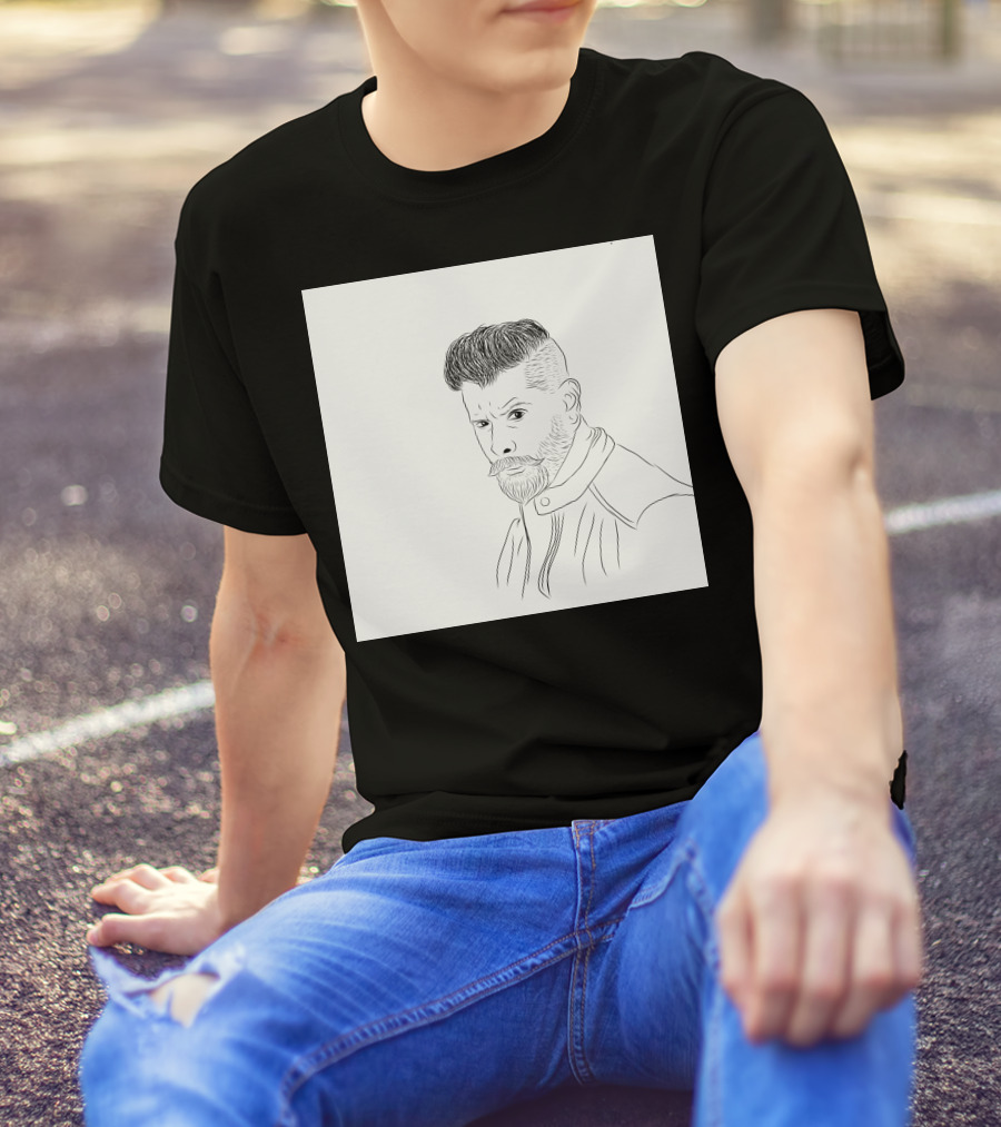 Chiyan Vikram Sketch Drawing Line T-Shirt
