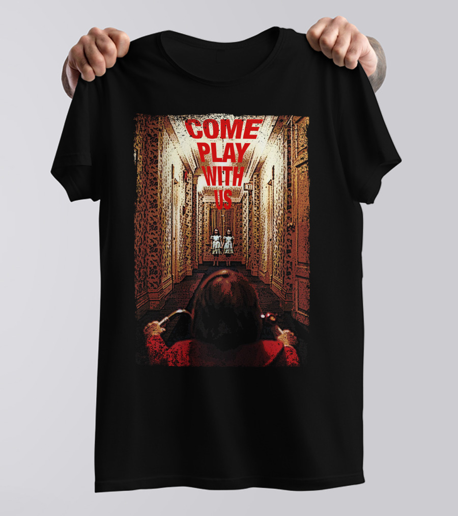 Come Play With Us Iconic Horror Hallway Twins Biking Scene T-Shirt