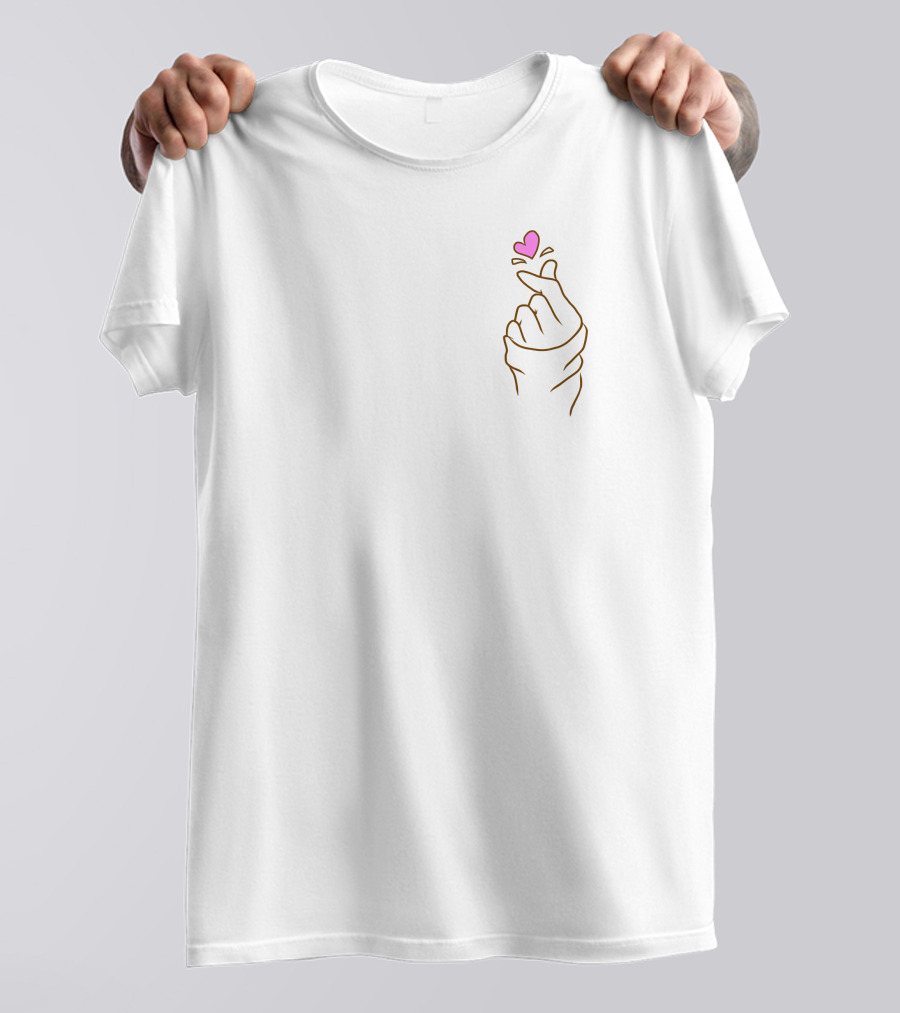 Cute Heart Finger Gesture Hardcover Journal T-Shirt
