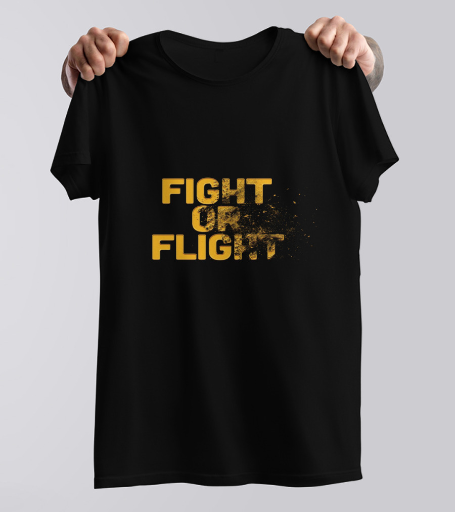 Fight Or Flight Disintegrating Text Effect T-Shirt