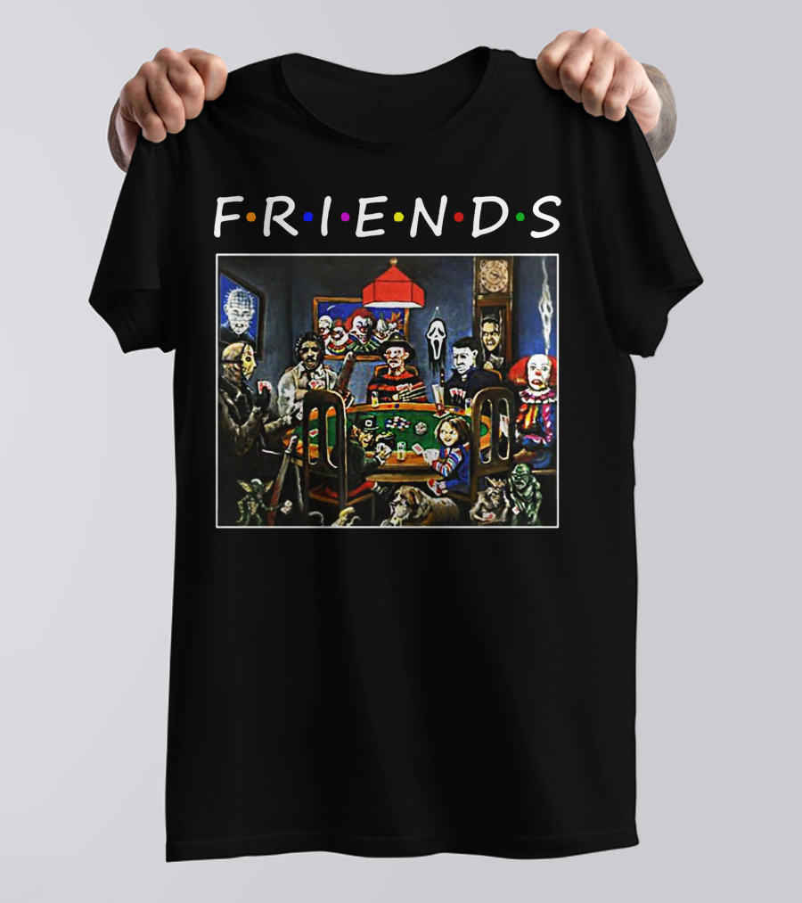 FRIENDS Horror Icons Playing Card Halloween T-Shirt