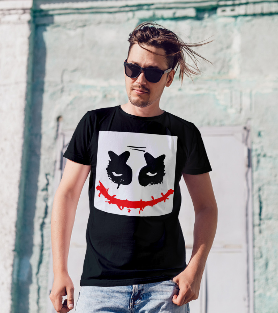 Funny DJ Smiley Face Joker Grin T-Shirt
