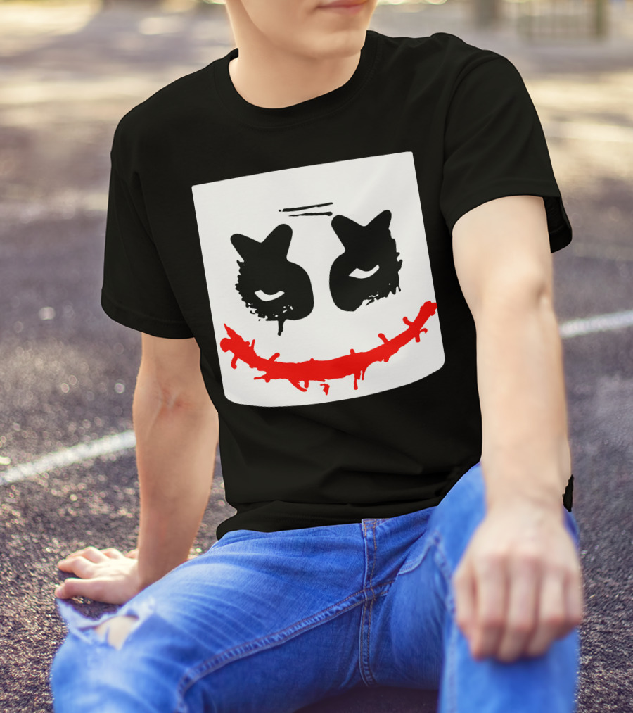 Funny DJ Smiley Face Joker Grin T-Shirt