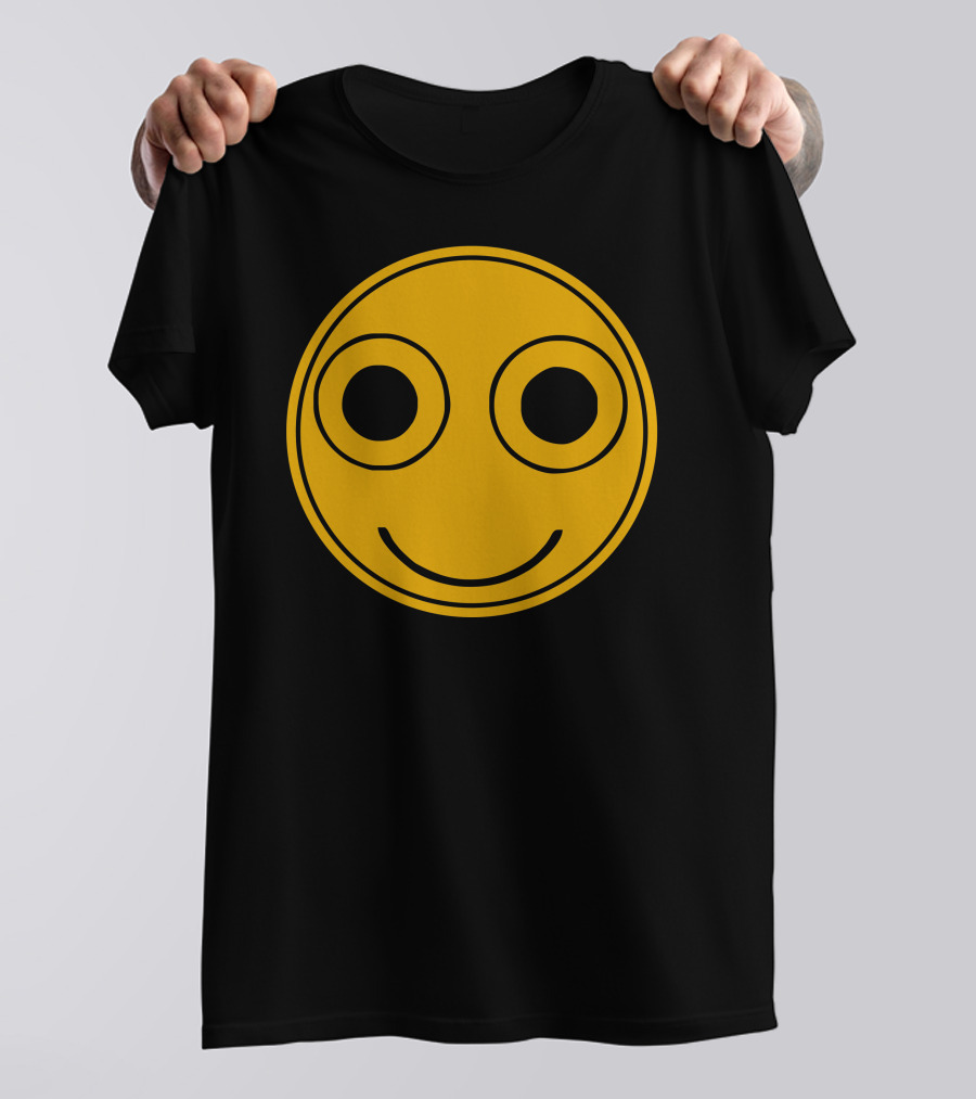 Smiley Face Icon With Bold Circular Eyes T-Shirt