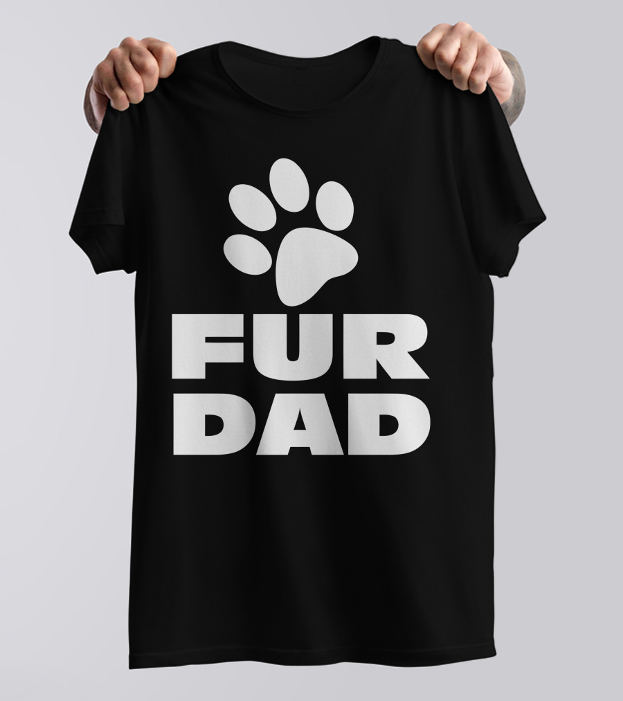 Fur Dad Paw Print Fan T-Shirt