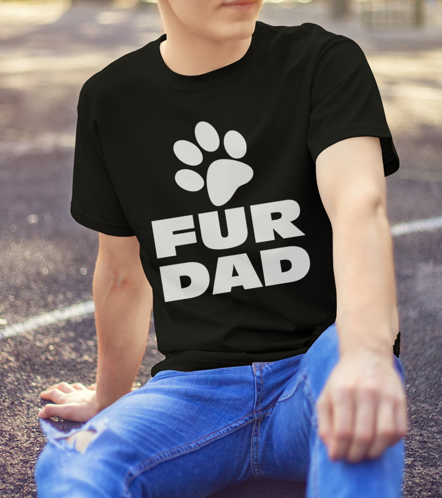 Fur Dad Paw Print Fan T-Shirt