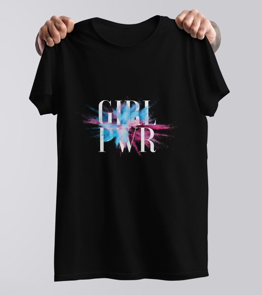 GIRL PWR Power Burst Pink Blue T-Shirt
