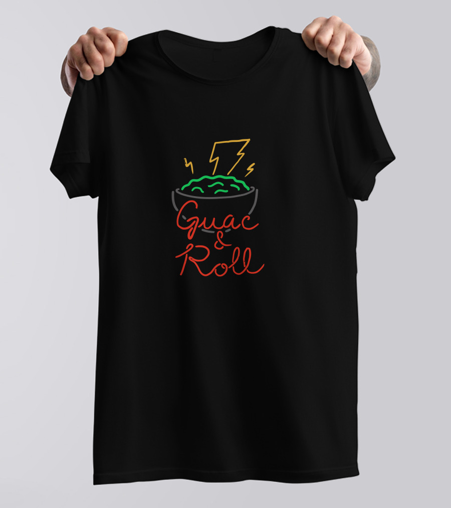 Guac And Roll Lightning Neon Bowl T-Shirt
