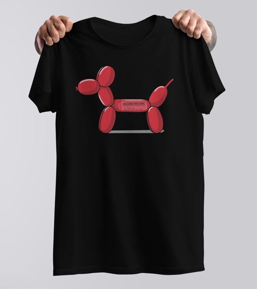 Guilty Doggy New Balloon Animal Homework Equation T-Shirt