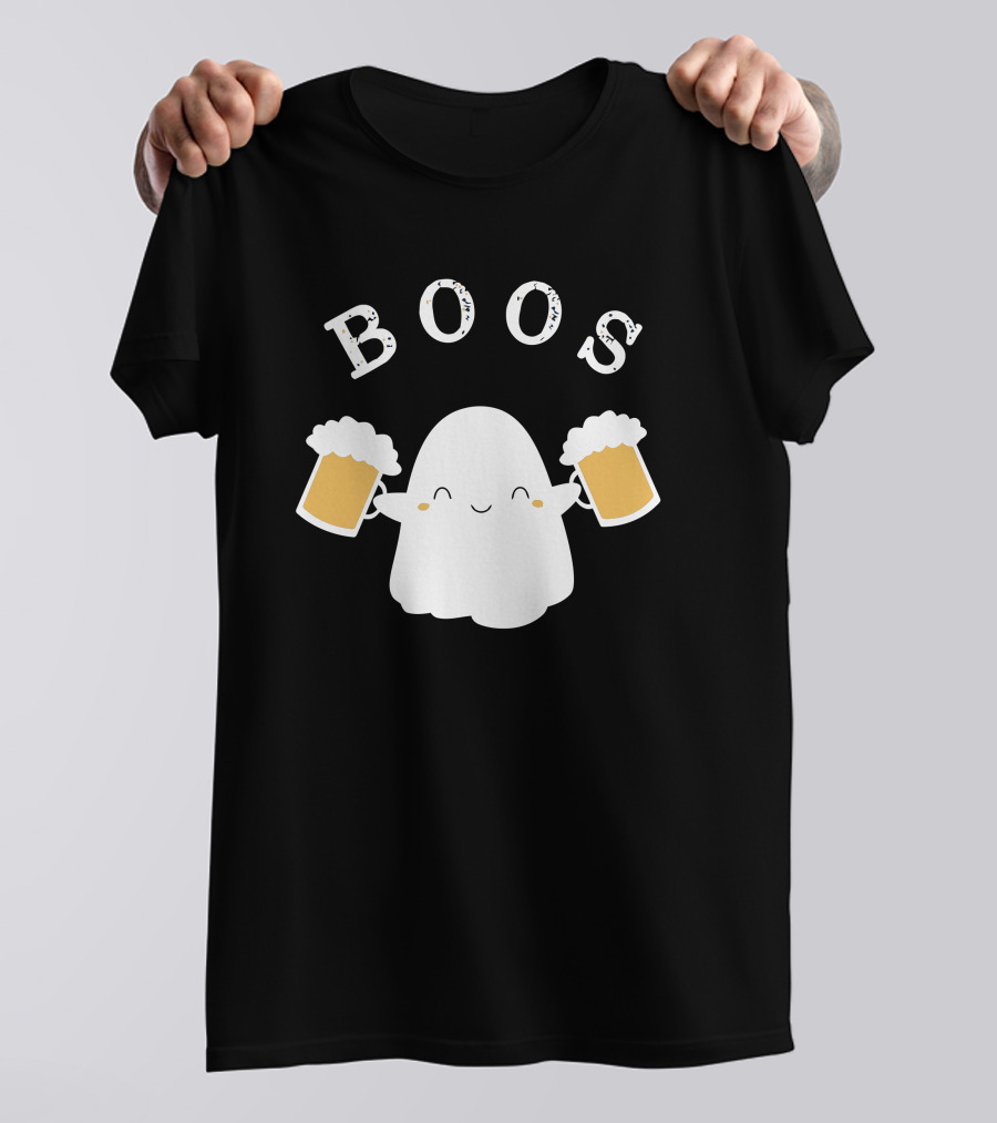 Halloween Ghost Boos With Beer Mugs T-Shirt