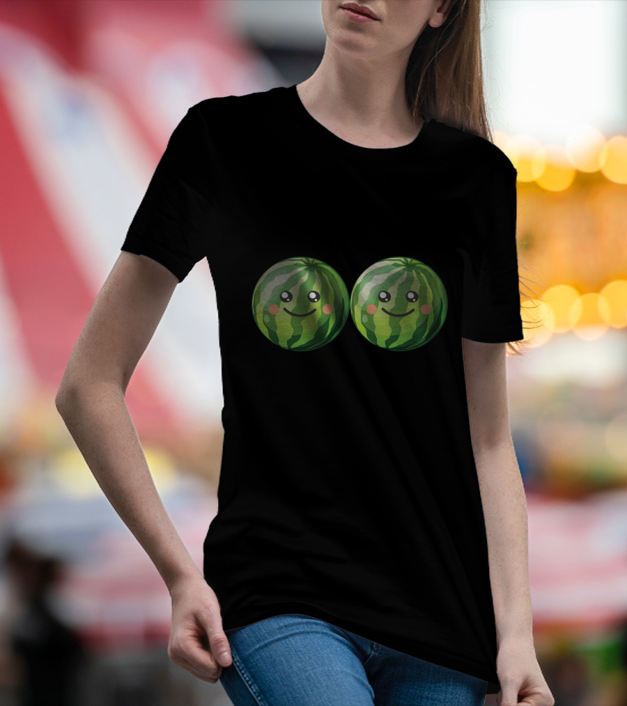 Happy Melons Cute Watermelon Faces T-Shirt