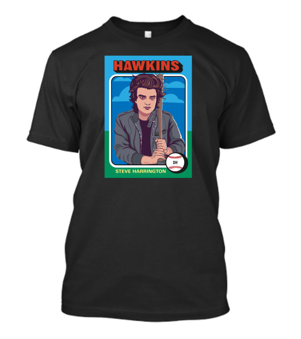 Hawkins Steve Harrington Hot Hitters 1975 Edition Baseball Card T-Shirt