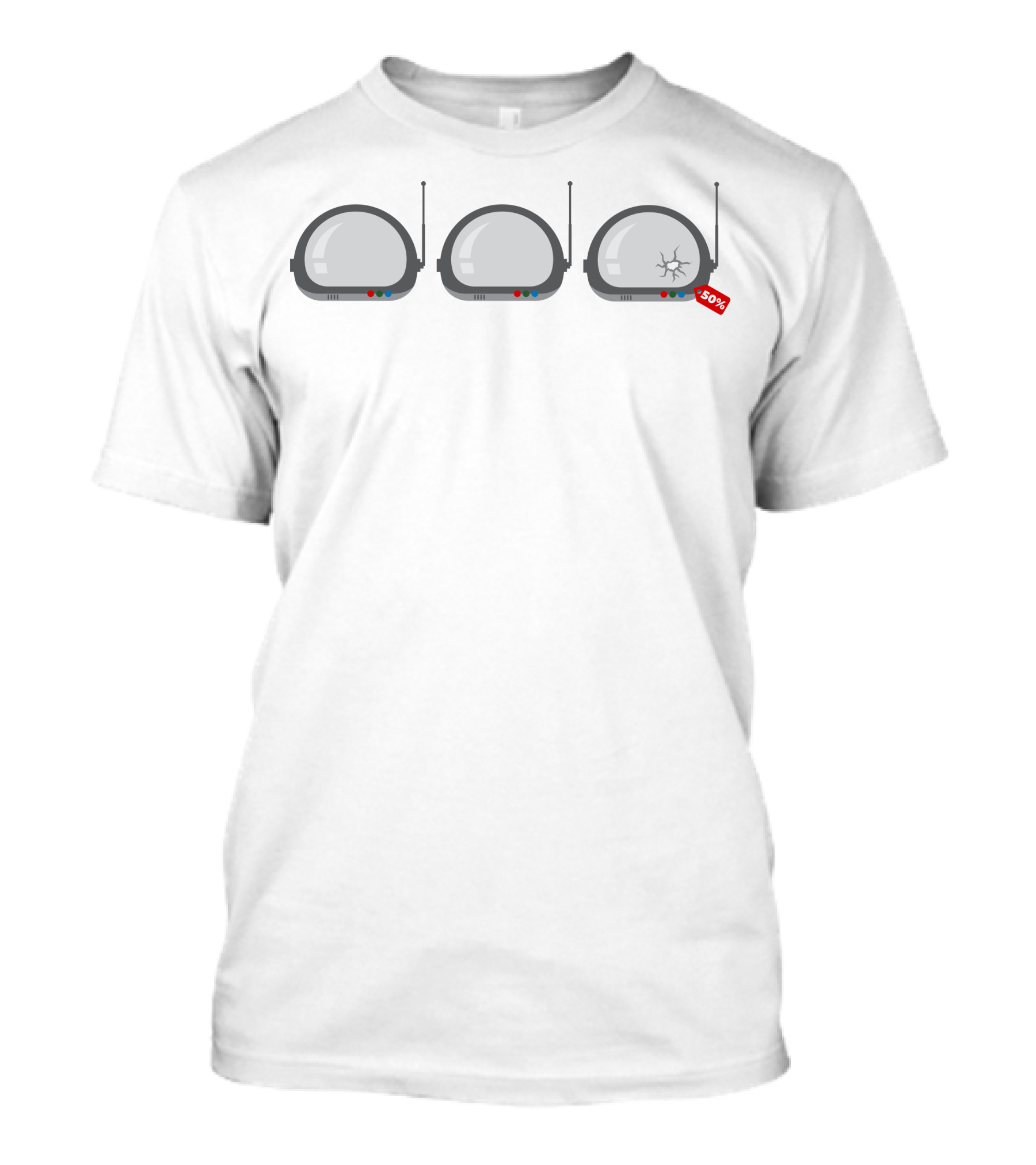 Helmet Colored 30% Discount Cracked Helmet Series T-Shirt