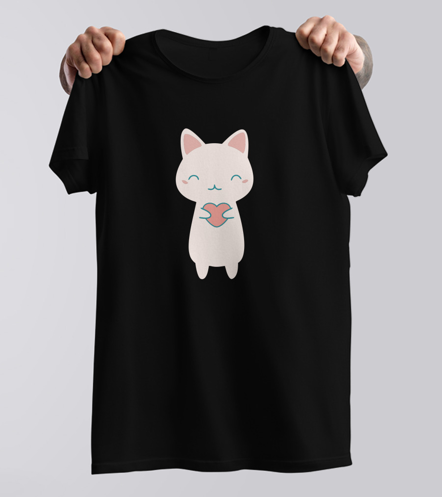 Heyo Look At My Kawaii Cat Holding Heart New T-Shirt
