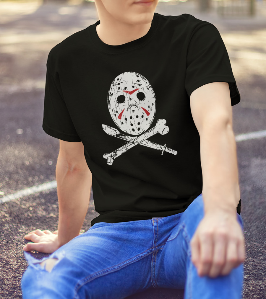 Hockey Mask Crossbones Sword Bone T-Shirt