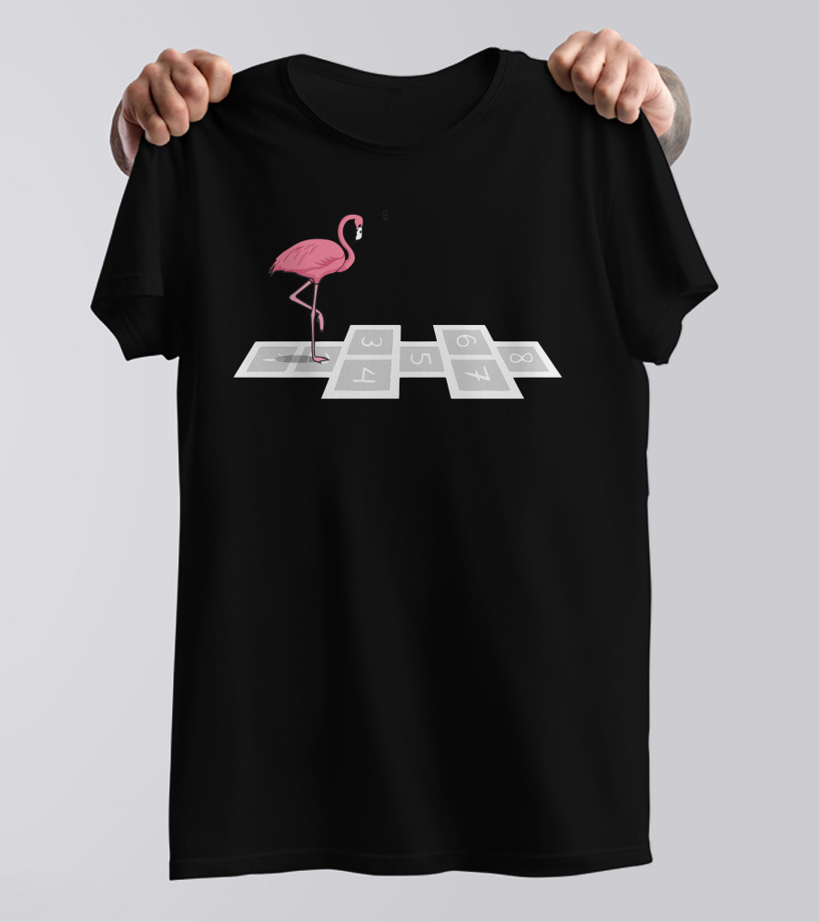 Hopping Flamingo Frustration At Hopscotch T-Shirt