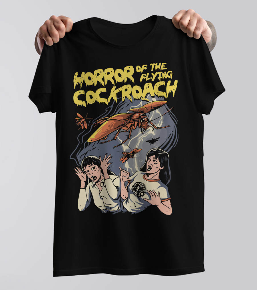 Horror Of The Flying Cockroach Attack Scene T-Shirt