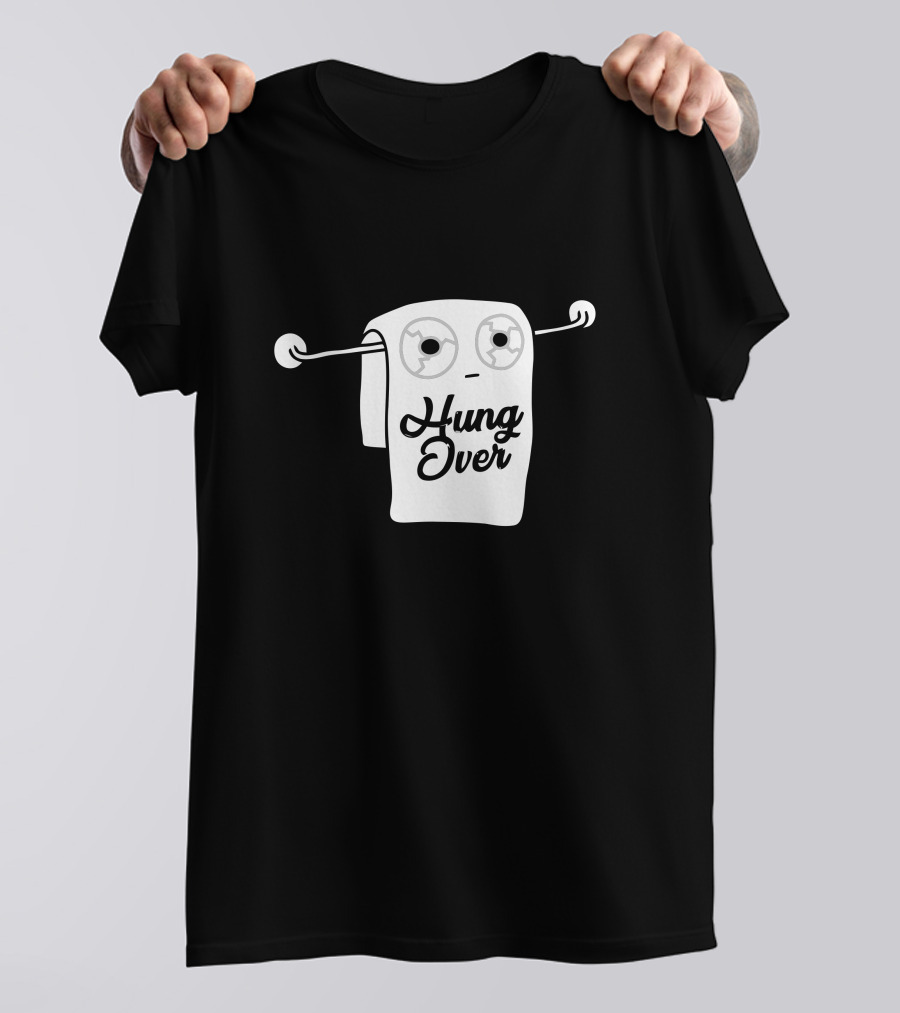 Hung Over Towel Cartoon Face T-Shirt