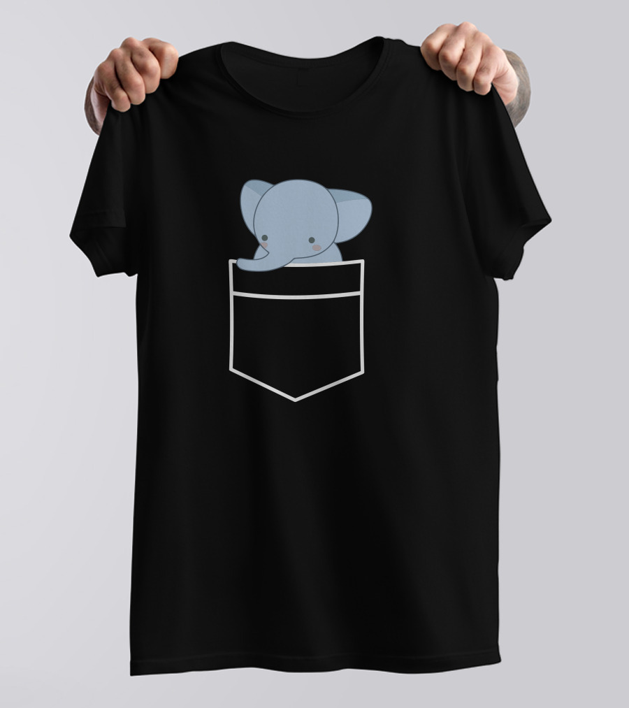 I Have An Elephant In My Pocket New Cute Blue Elephant Peeking Out T-Shirt