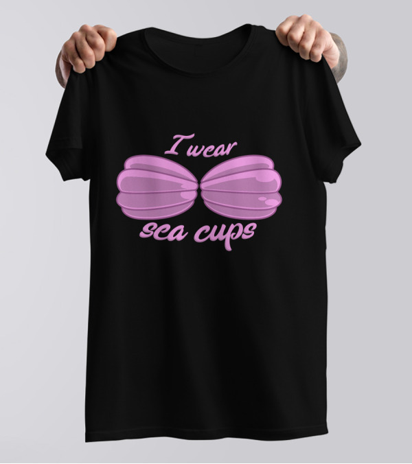 I Wear Sea Cups Pink Seashells T-Shirt