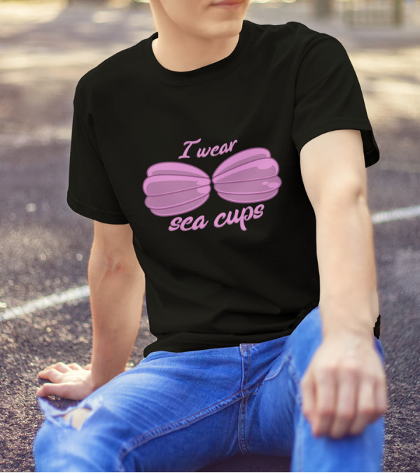 I Wear Sea Cups Pink Seashells T-Shirt