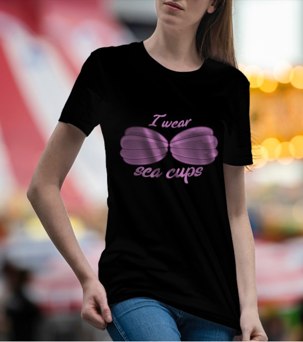 I Wear Sea Cups Pink Seashells T-Shirt