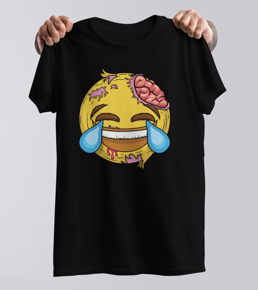 Famous Laugh-Cry Emoji Zombie Transformation T-Shirt