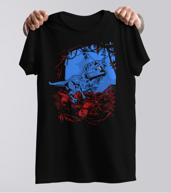 Indominus Rex Vs TARDIS Jungle Adventure T-Shirt