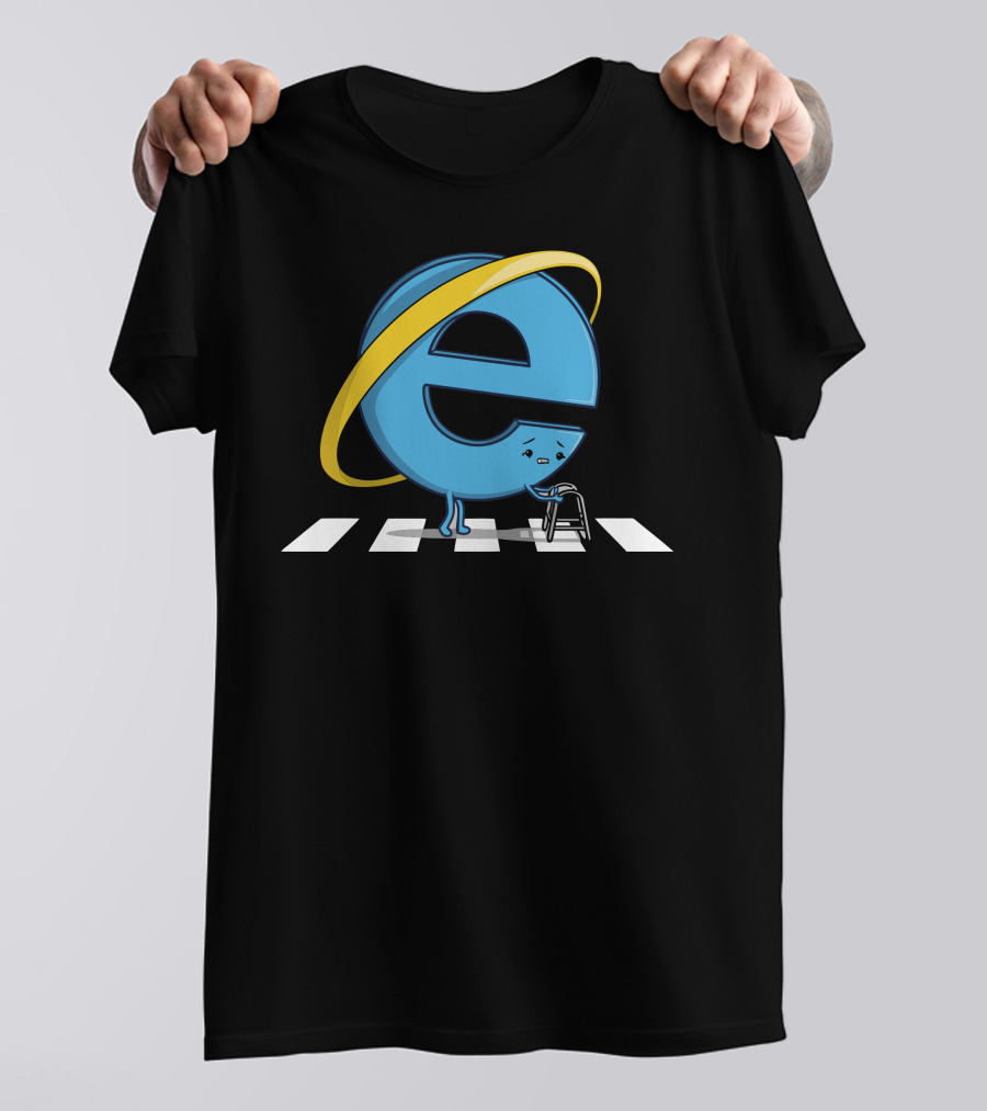 Internet Explorer Walking Frame Zebra Crossing T-Shirt