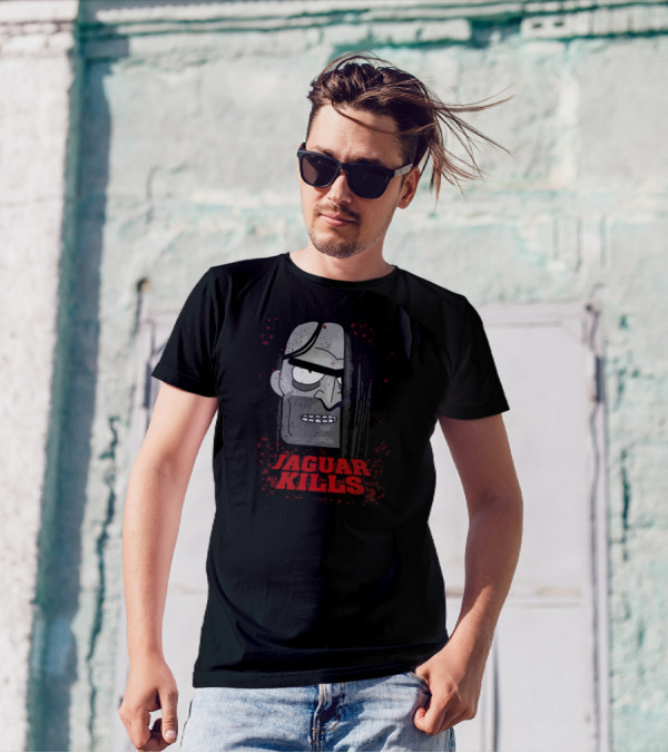 Jaguar Kills Grunge Cartoon Face T-Shirt