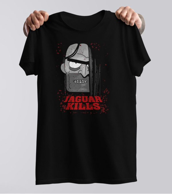 Jaguar Kills Grunge Cartoon Face T-Shirt
