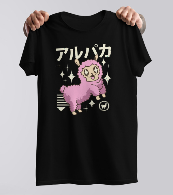 Kawaii Alpaca New アルパカ Pastel Sparkle Stars T-Shirt