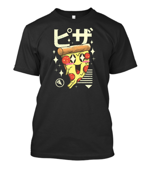 Kawaii Pizza Slice Sparkles T-Shirt