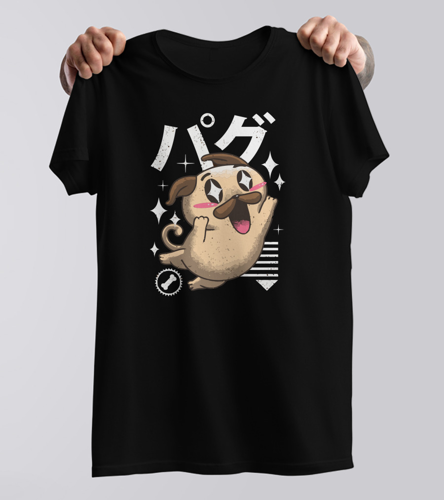 Kawaii Pug パグ Sparkling Joyful Character T-Shirt