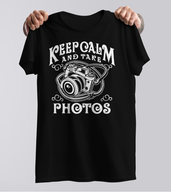 Keep Calm And Take Photos Vintage Camera T-Shirt