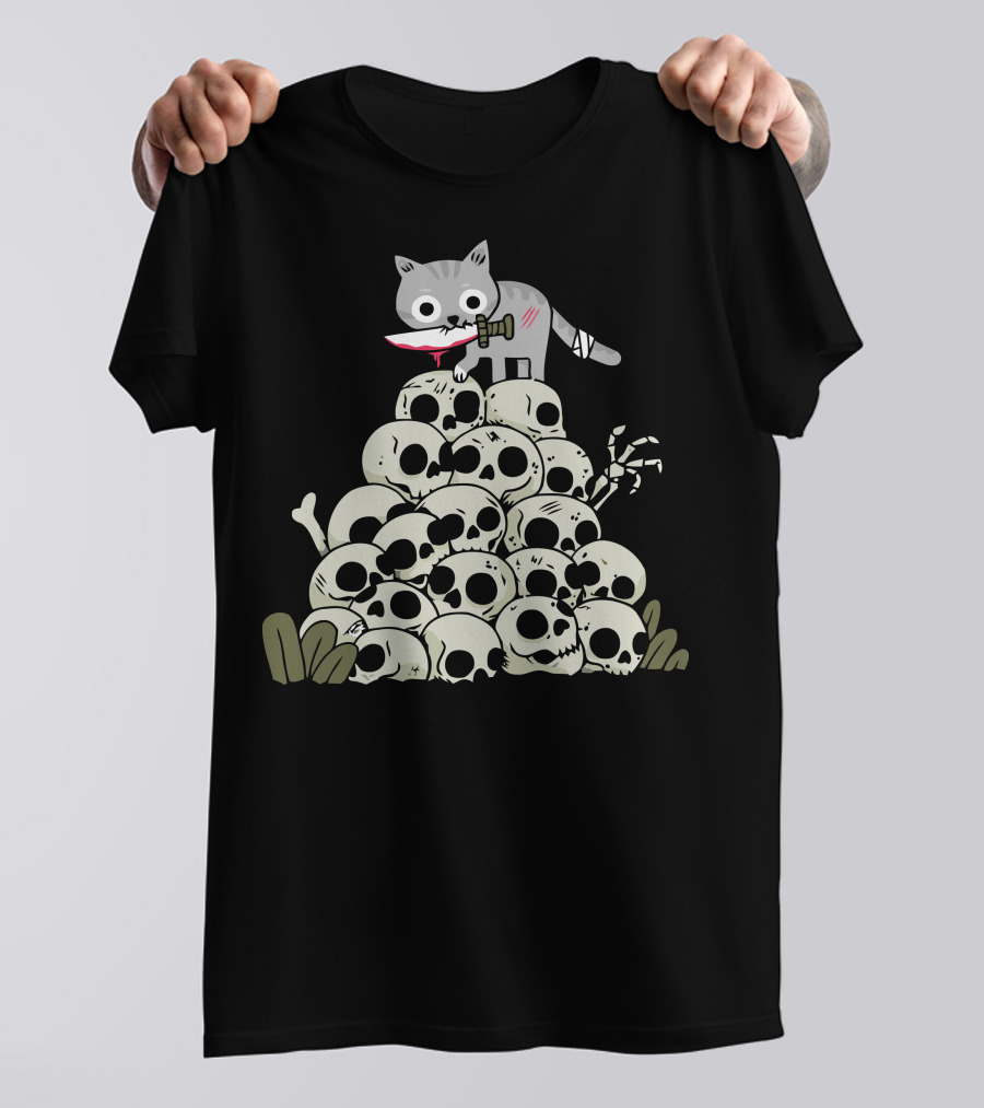 Killer Cat New Skull Pile T-Shirt