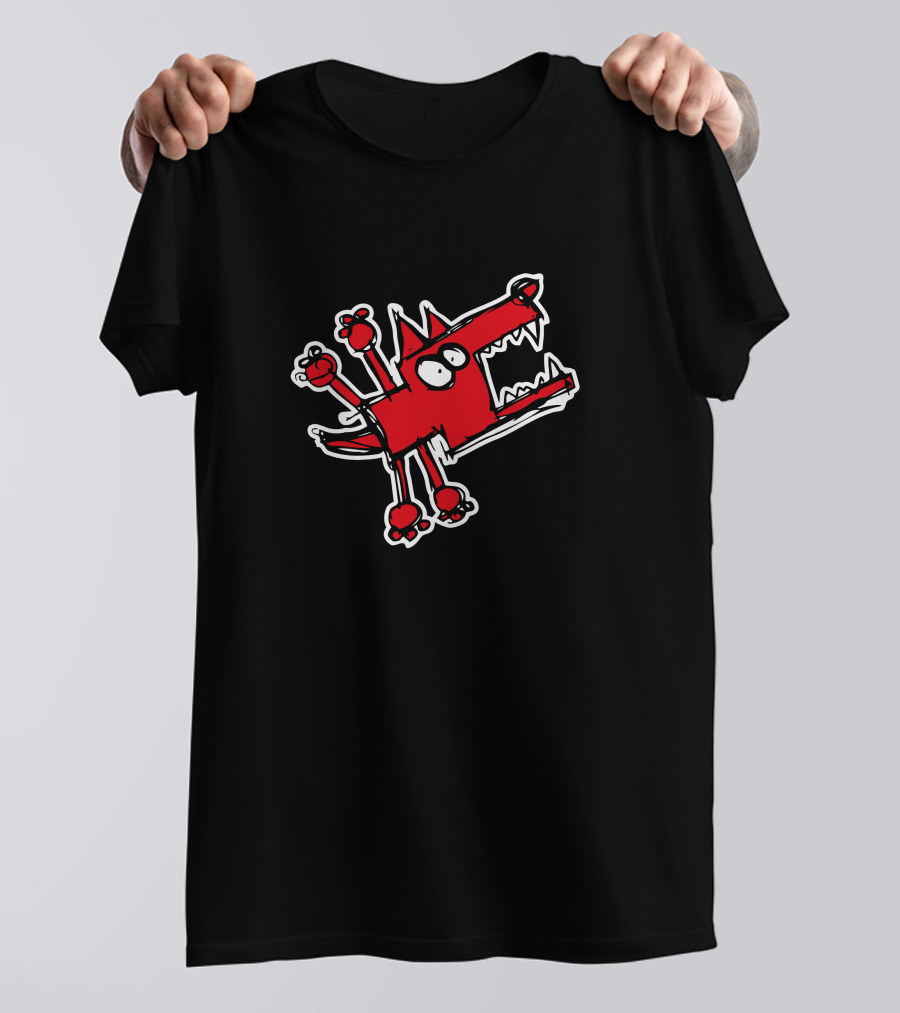 Mad Dog New New Red Cartoon Canine Character T-Shirt