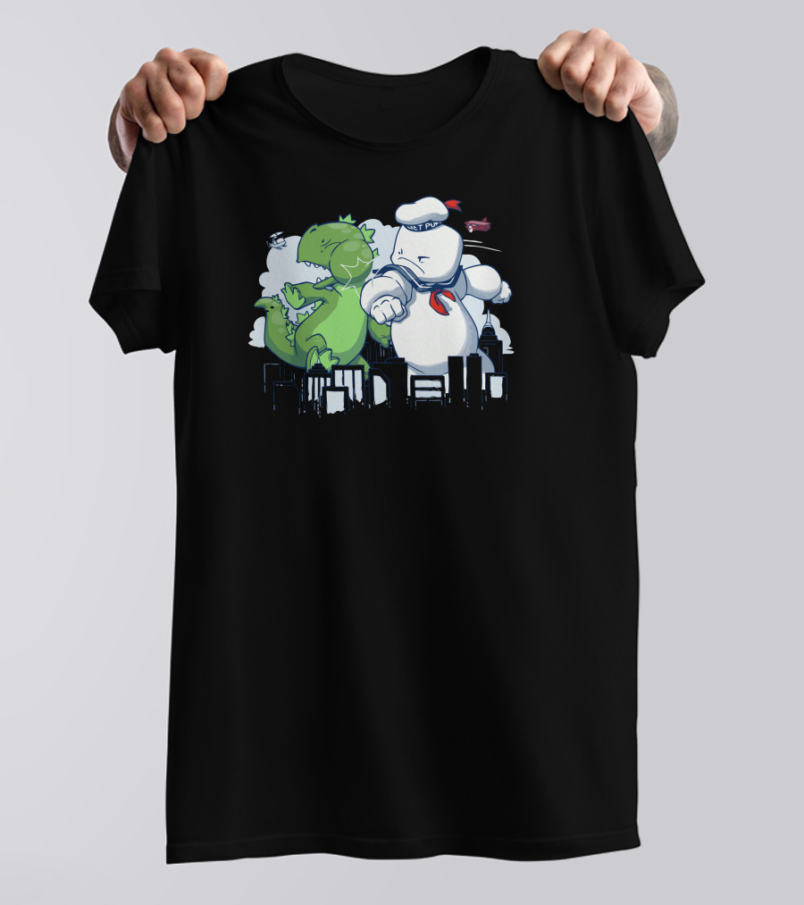 Mallow Titan Vs Dinosaur City Showdown T-Shirt