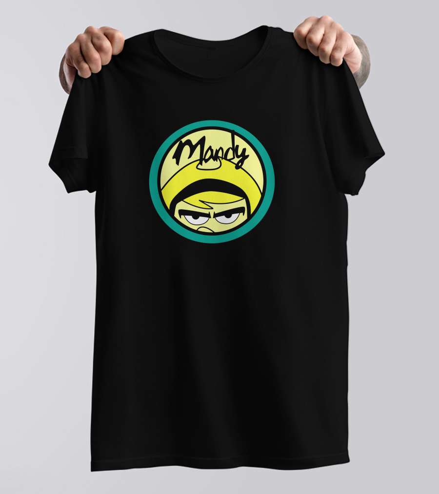 Mandy Circular Icon With Yellow Hat And Intense Eyes T-Shirt