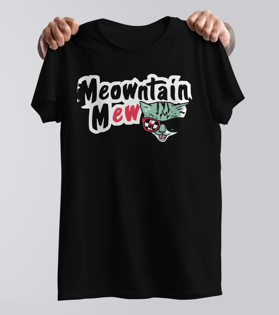 Meowntain Mew Cool Cat With Sunglasses T-Shirt
