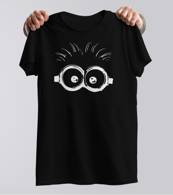 Minon Eyes Fun Cartoon Goggles Icon Drawing T-Shirt
