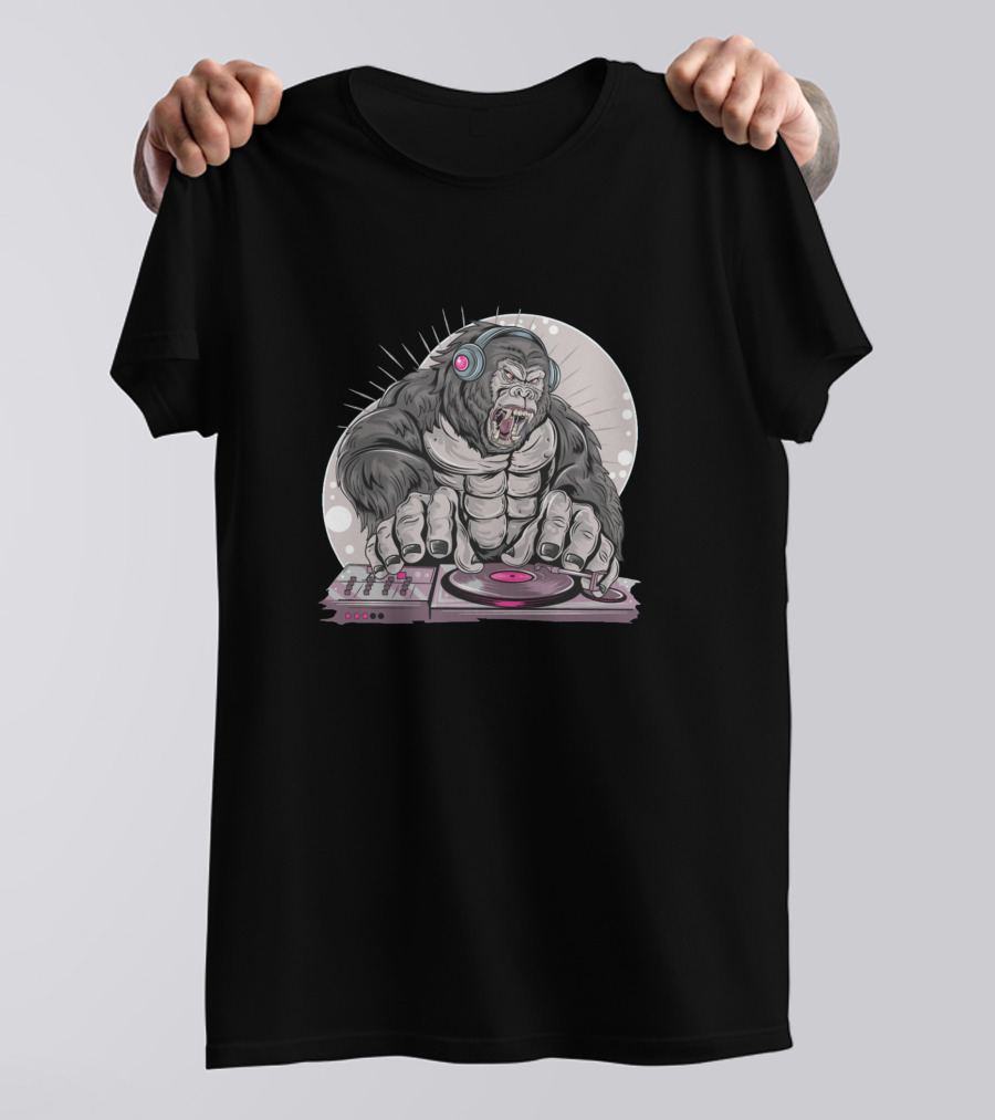 Monkey DJ Spinning Beats With Headphones T-Shirt